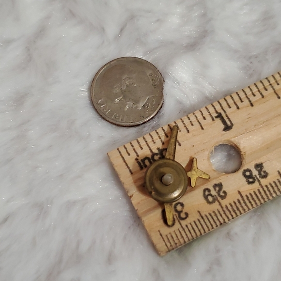 VINTAGE Goldtone airplane pin tie tac screw back pilot aviation flight crew - Picture 5 of 6